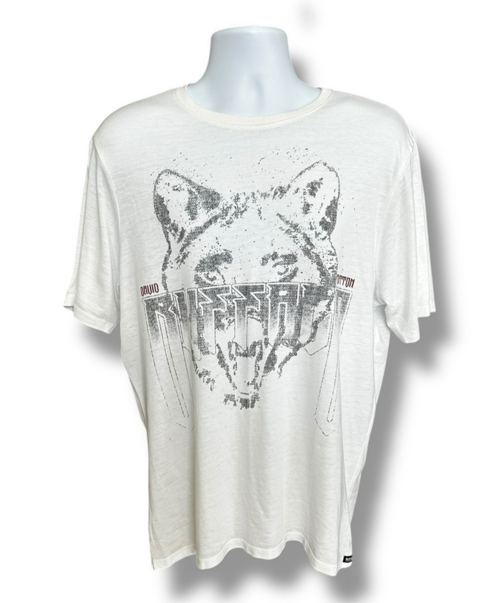 Buffalo David Bitton White Short Sleeve Bear Graphic T-shirt Tamisa Size Large